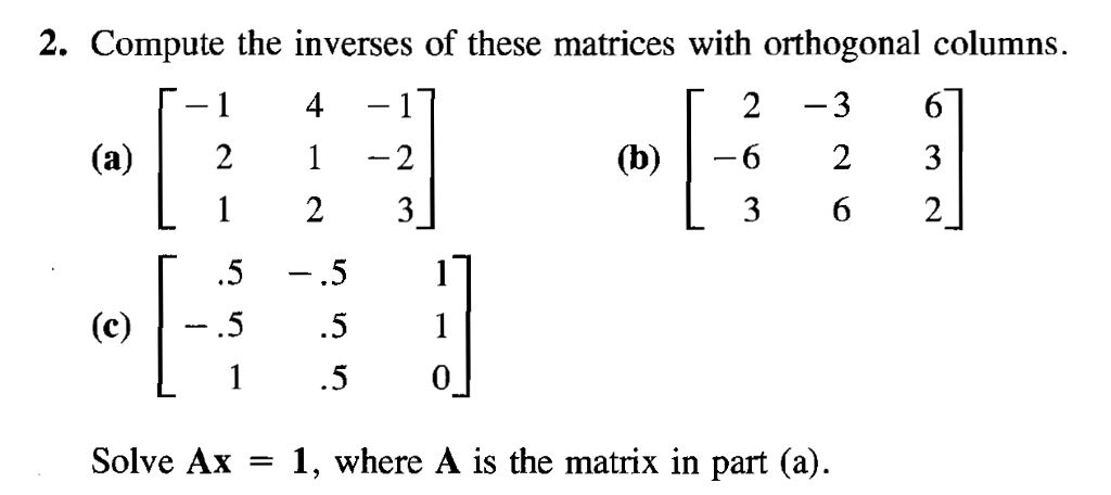 Solved Compute The Inverses Of These Matrices With 2908