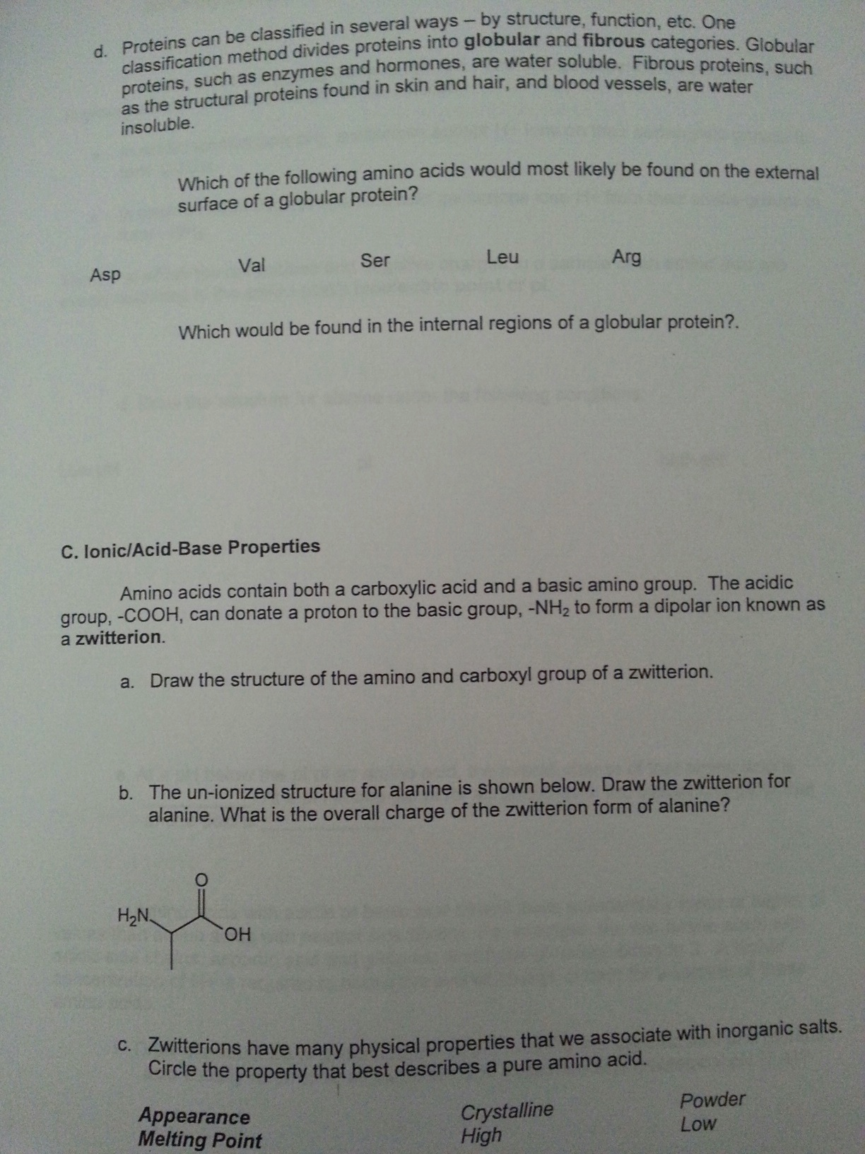 Solved proteins can be classified in several ways by