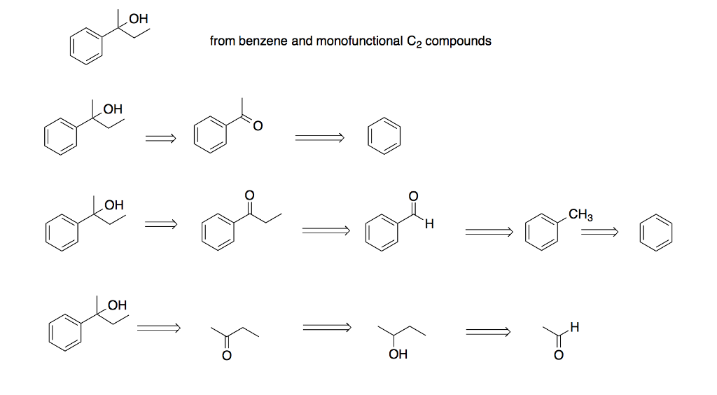 Solved OH from benzene and monofunctional C2 compounds OH OH | Chegg.com