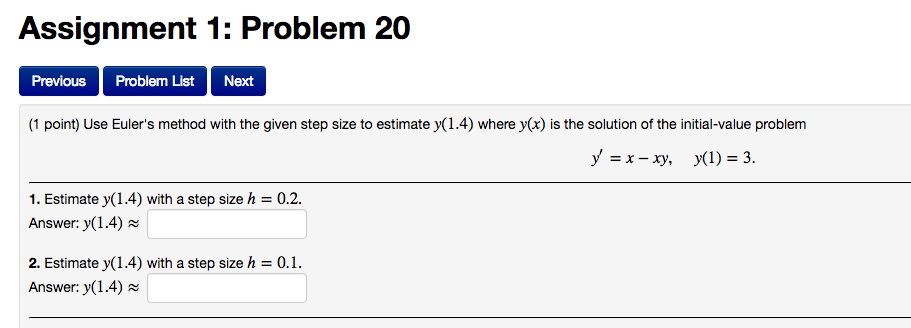 Solved Use Eulers Method With The Given Step Size To 3338