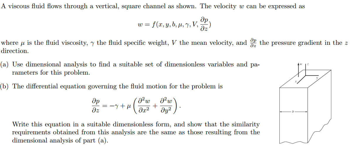 Solved A viscous fluid flows through a vertical, square