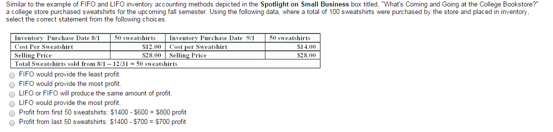 Solved Similar to the example of FIFO and LIFO inventory | Chegg.com