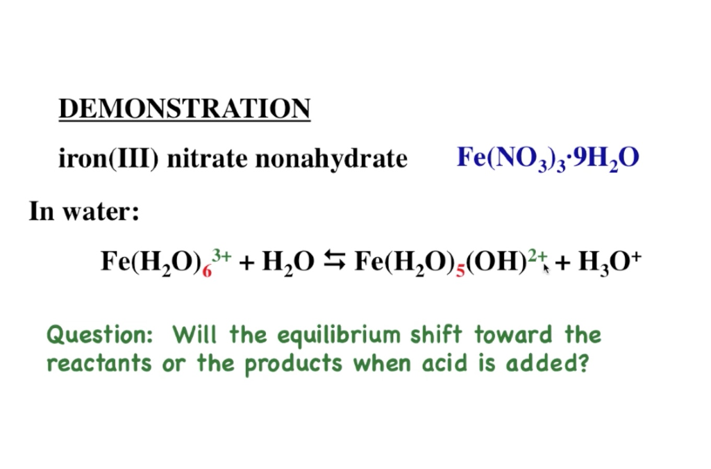 Solved Demonstration Iron Iii Nitrate Nonahydrate