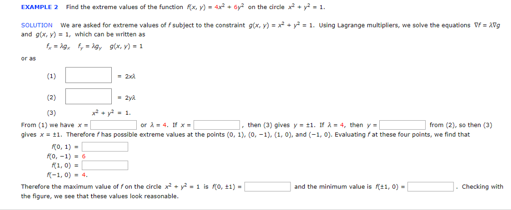 Solved EXAMPLE 2 Find the extreme values of the function x, | Chegg.com