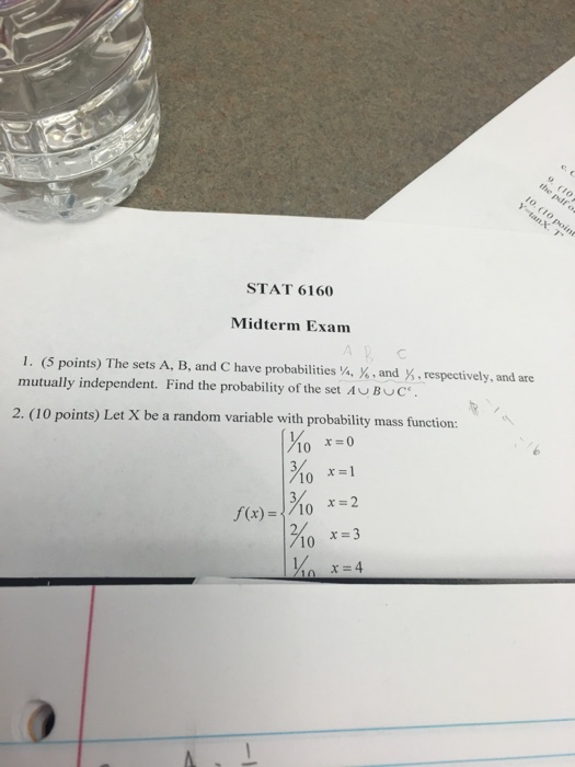 Solved The Sets A, B, And C Have Probabilities 1/4, 1/6, And | Chegg.com