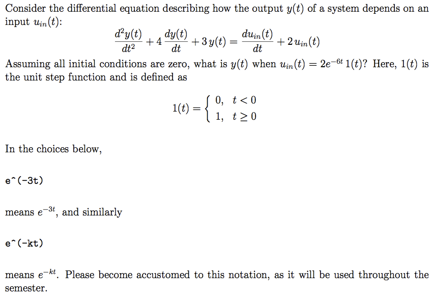 Solved Consider The Differential Equation Describing How The | Chegg.com