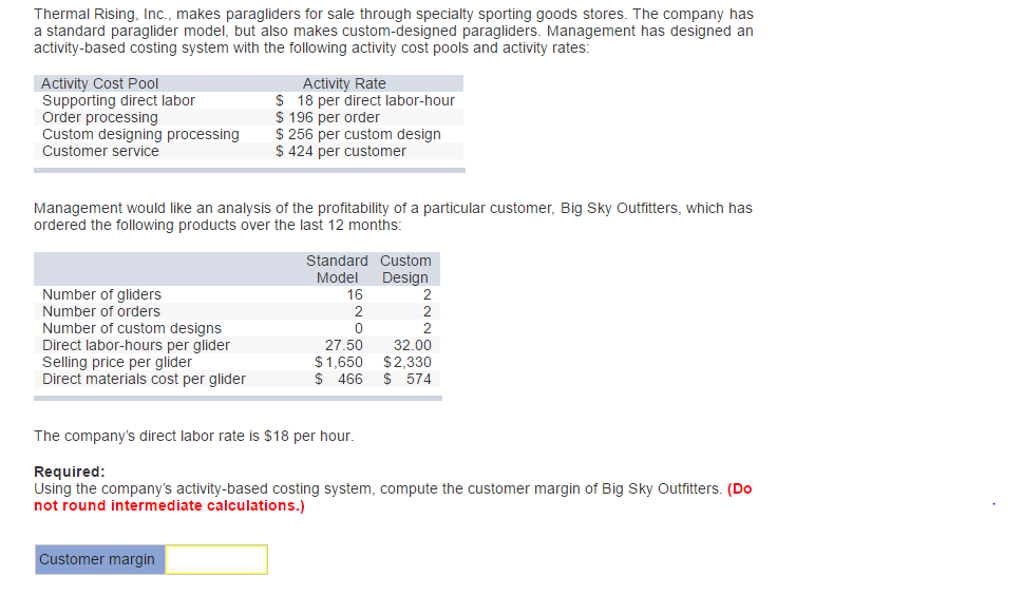 Solved Thermal Rising. Inc., makes paragliders for sale