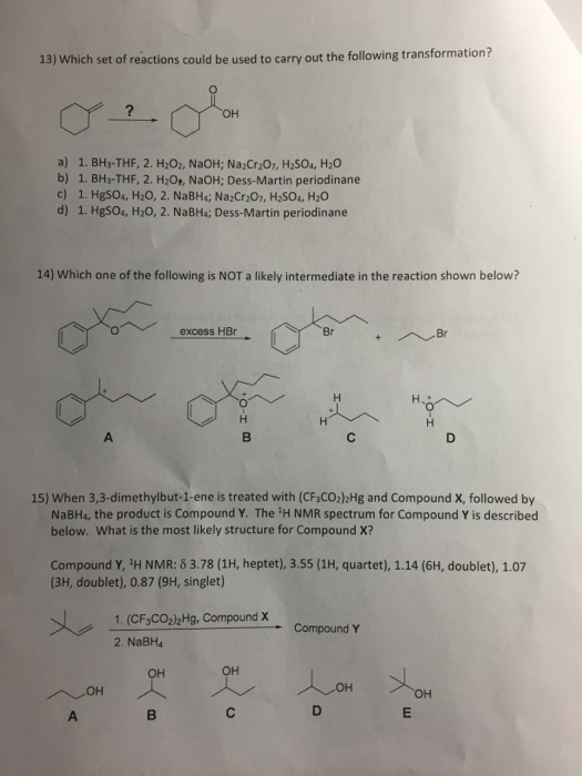 Solved Which set of reactions could be used to carry out the | Chegg.com