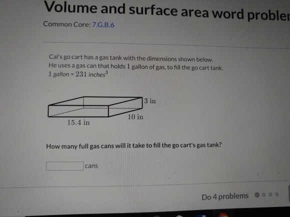 Solved Volume and surface area word proble Common Core: | Chegg.com