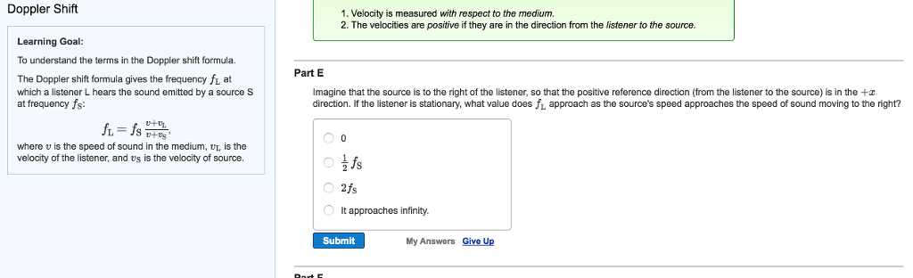 Solved: To Understand The Terms In The Doppler Shift Formu... | Chegg.com