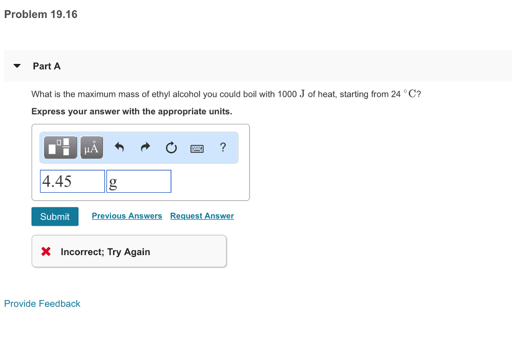 Solved Problem 19.16 Part A What is the maximum mass of | Chegg.com
