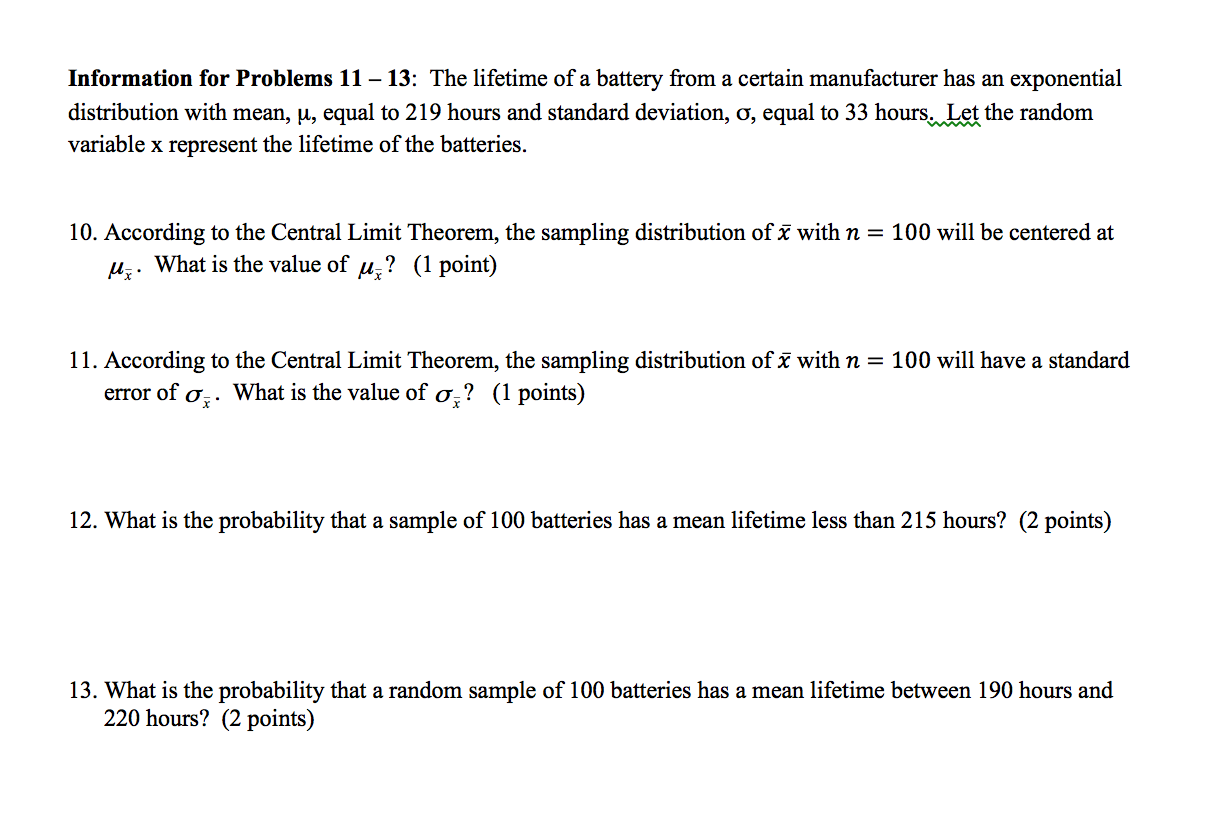 Solved The lifetime of a battery from a certain manufacturer