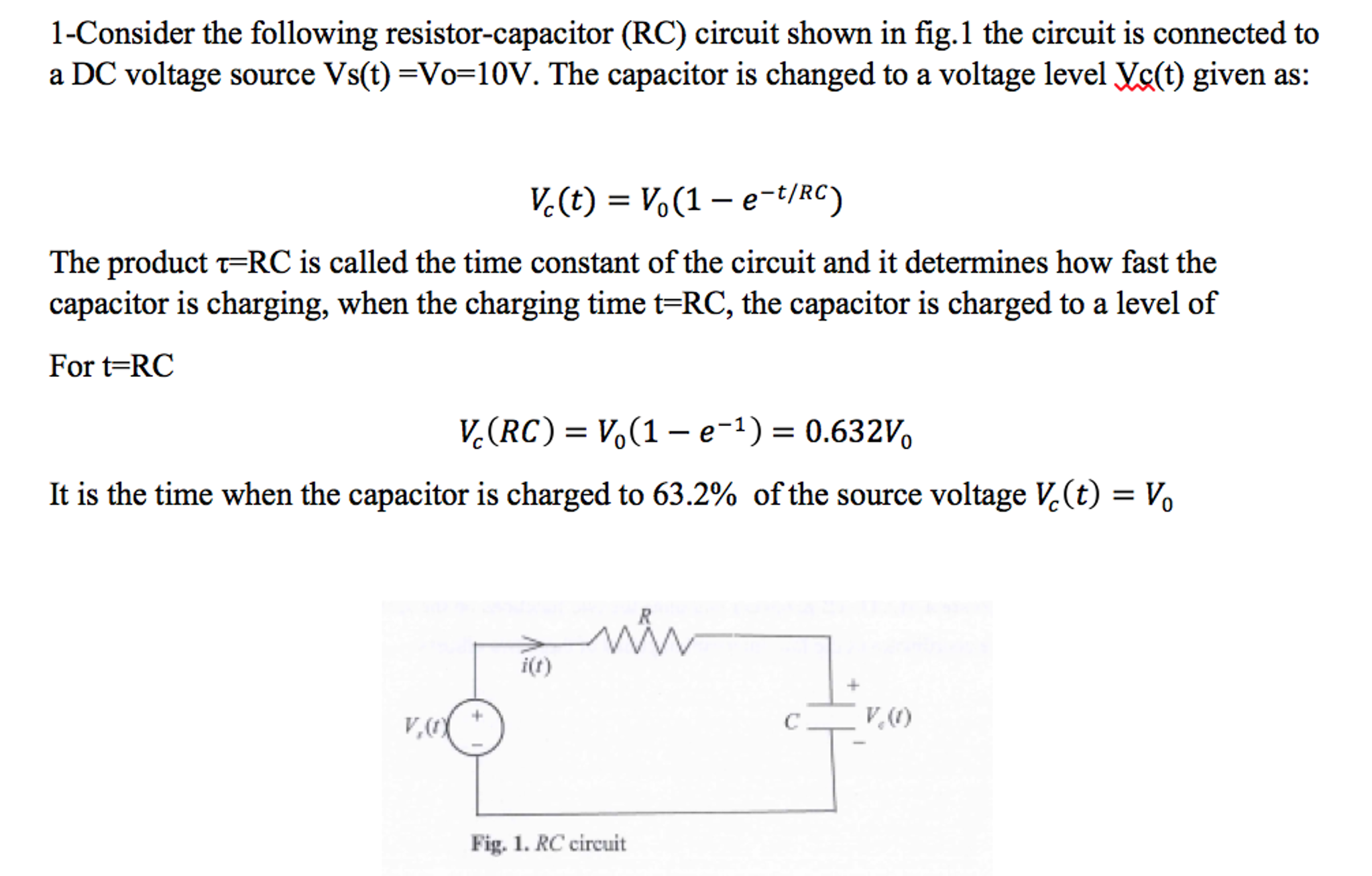 Solved Consider The Following Resistor Capacitor Rc