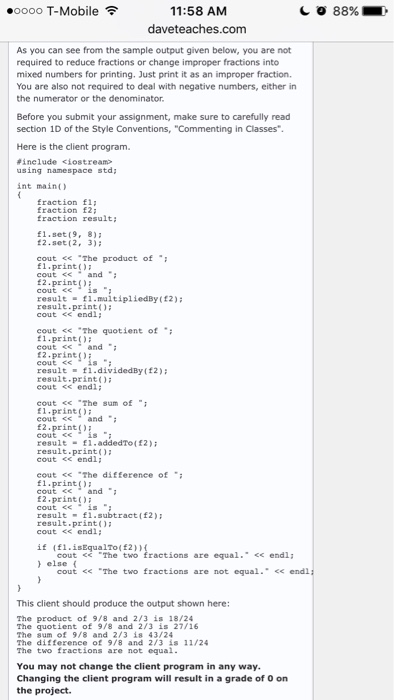Solved 0000 T-Mobile令 88% daveteaches.com Write a fraction | Chegg.com
