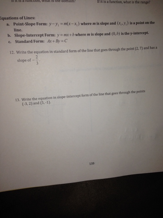 y =- 1 2x 4 in point slope form