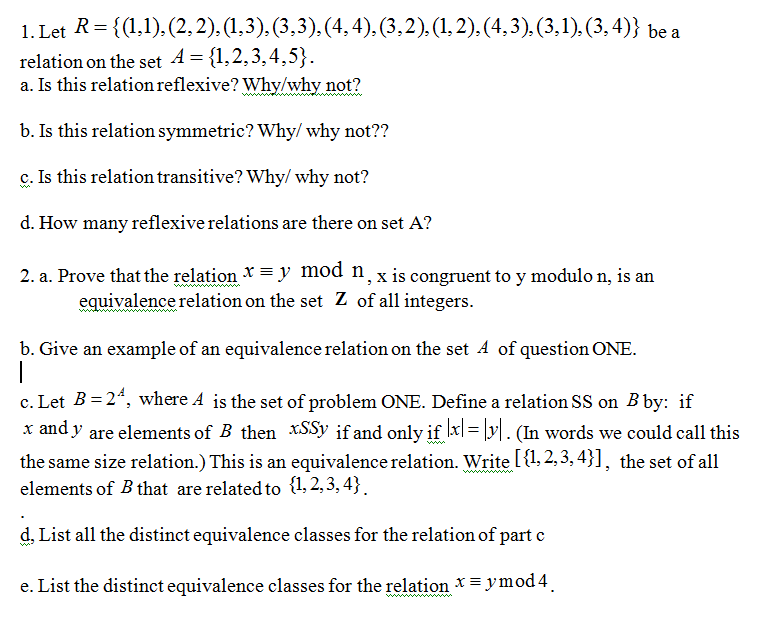 Solved: Let R = {(1, 1), (2, 2), (1, 3), (3, 3), (4, 4), (... | Chegg.com