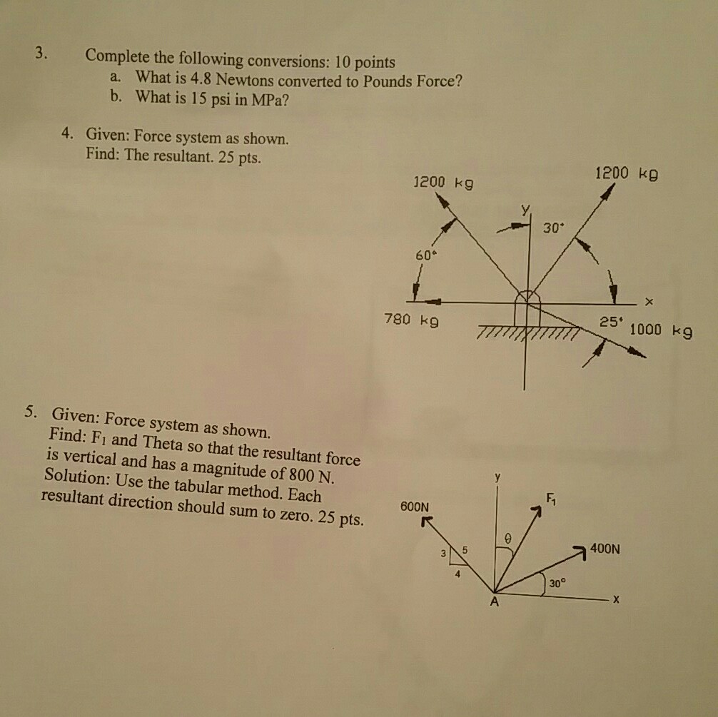 Solved 1. Given: A stop light with a mass of 12kg is | Chegg.com