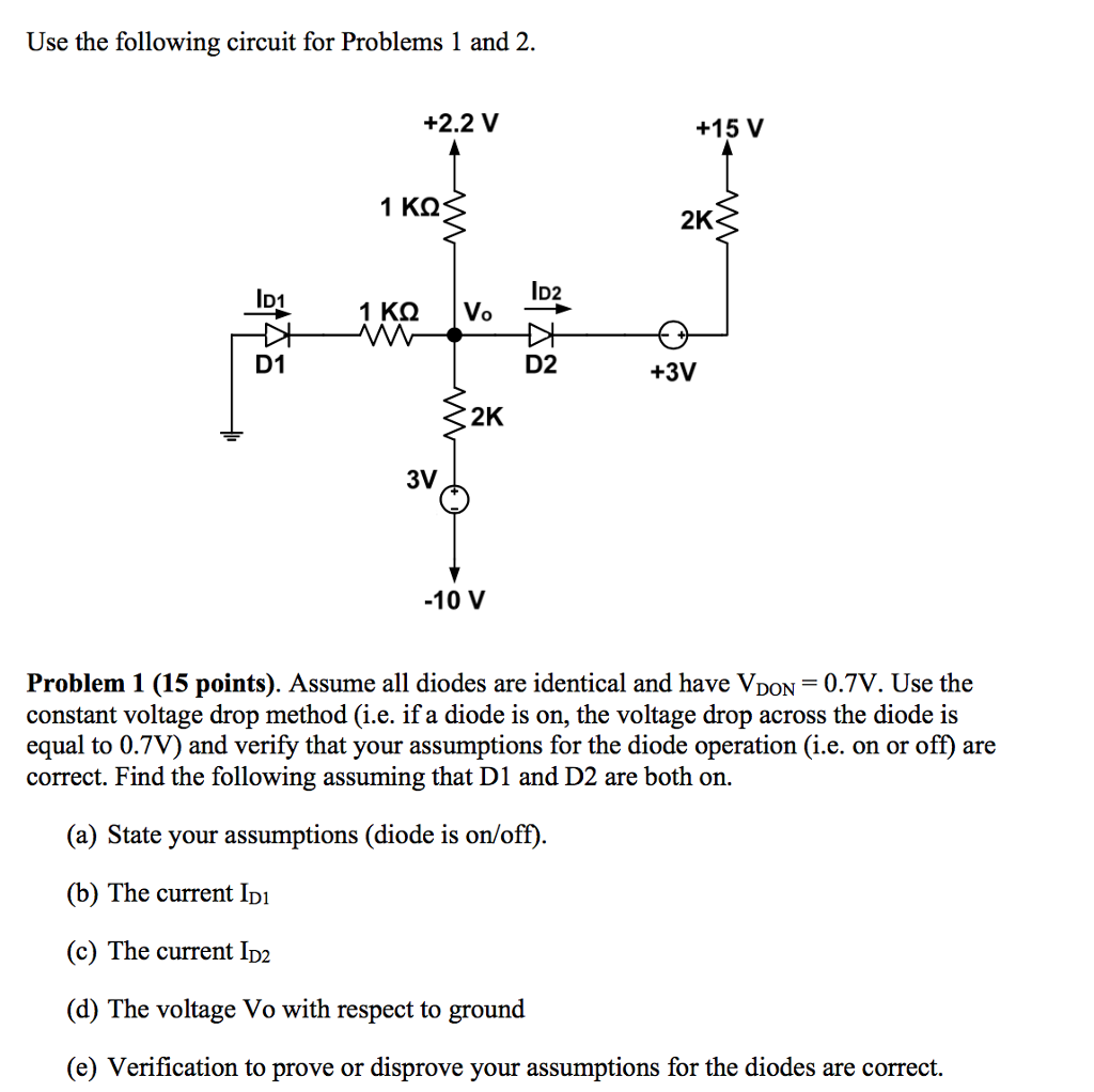 Solved Use the following circuit for Problems 1 and 2.