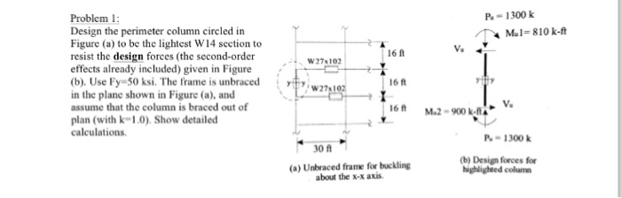 Design the perimeter column circled in Figure (a) to | Chegg.com