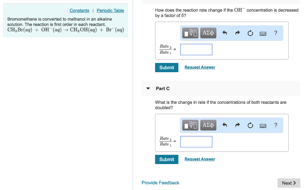 Solved Write the rate law. Constants | Periodic Table | Chegg.com