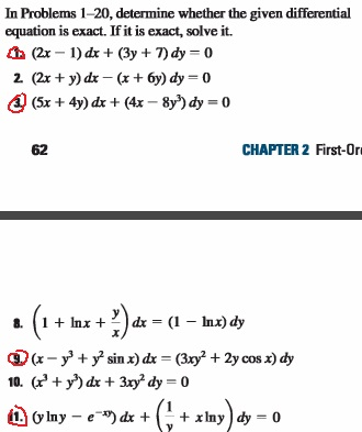 Solved In Problems 1-20, determine whether the given | Chegg.com
