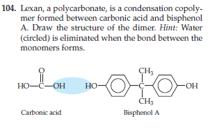 Solved Lexan, a polycarbonate, is a condensation copolymer | Chegg.com