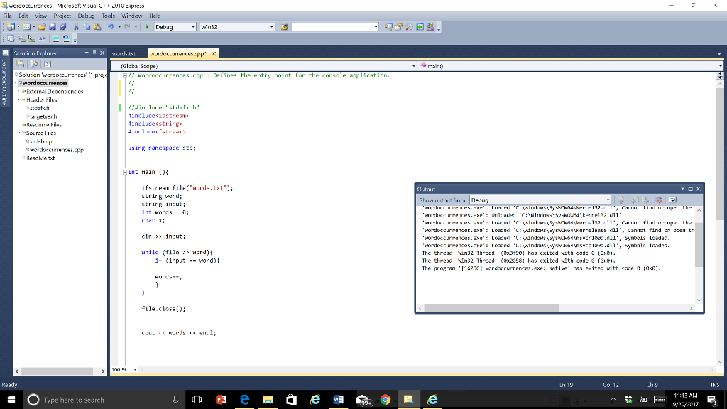 Solved Create a program that reads in a word from the user | Chegg.com