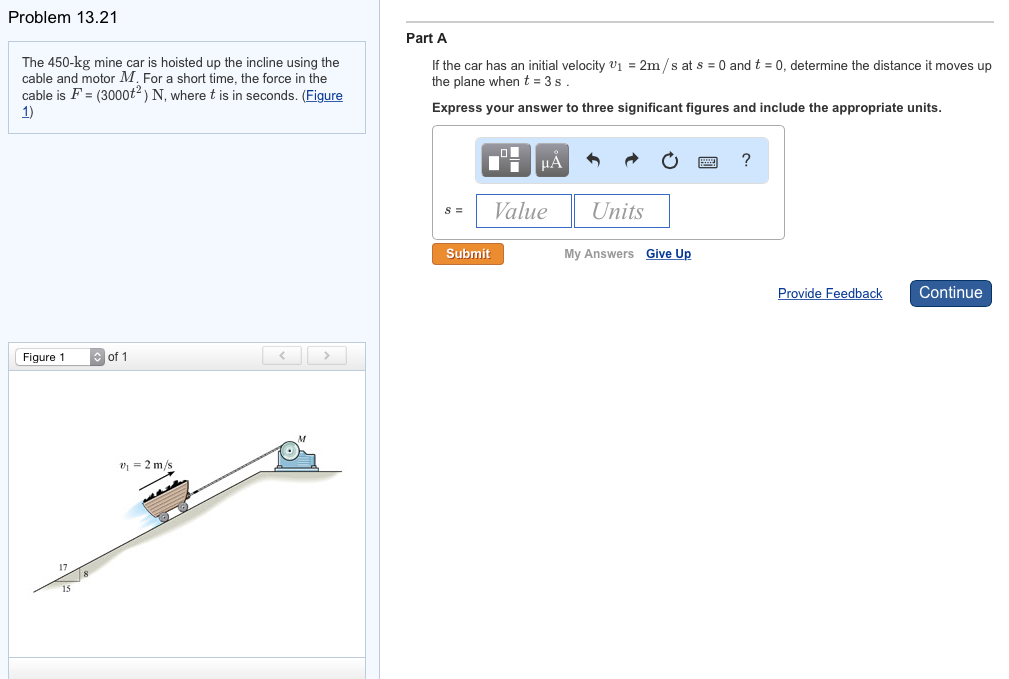 Solved The 450-kg mine car is hoisted up the incline using | Chegg.com