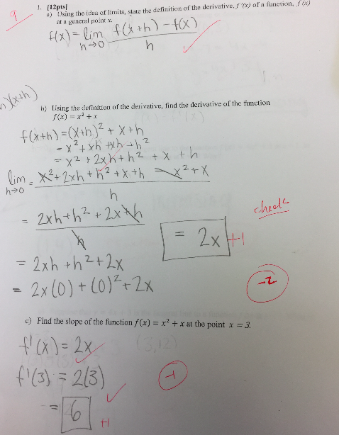 Solved This is a calculus test I just took, please give me | Chegg.com