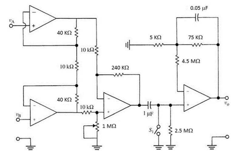 Solved In the ECG amplifier circuit shown, calculate a.