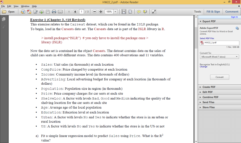 Islr Chapter 3 Solutions