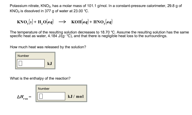 What Is The Molar Mass Of Potassium Nitrate