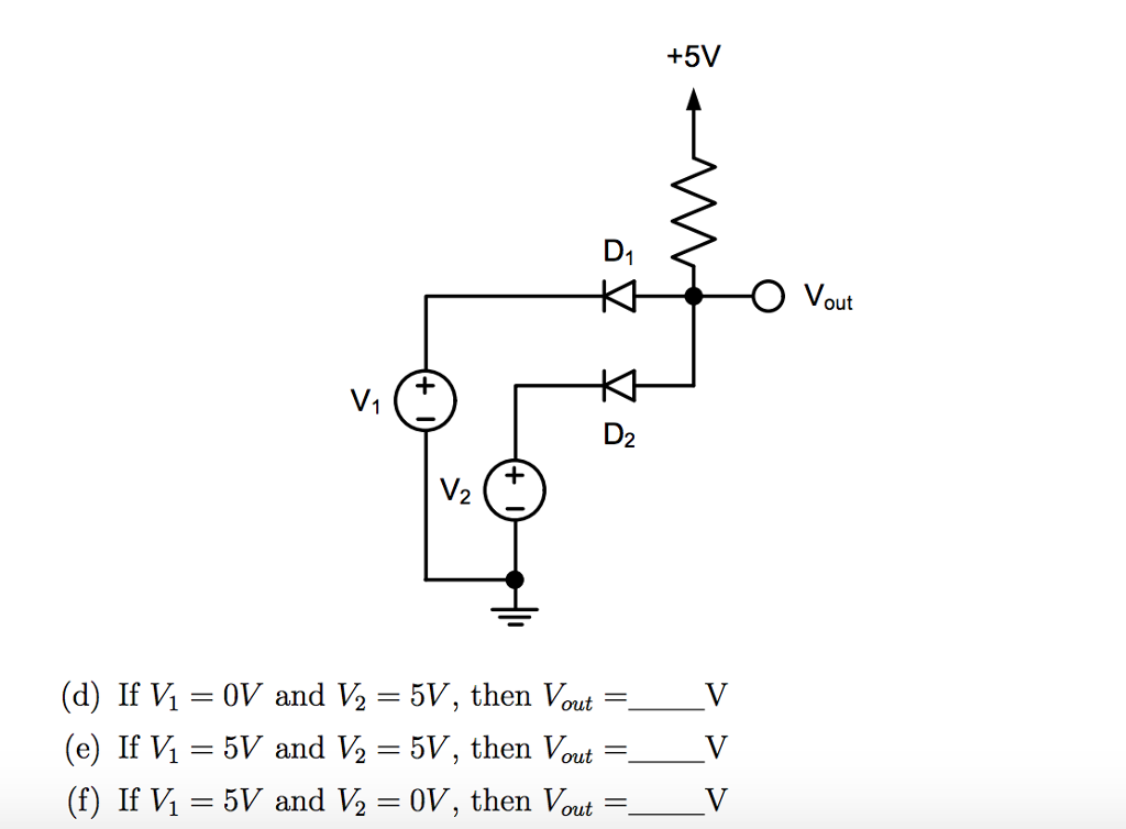 Solved In the following diode logic circuits, assume a