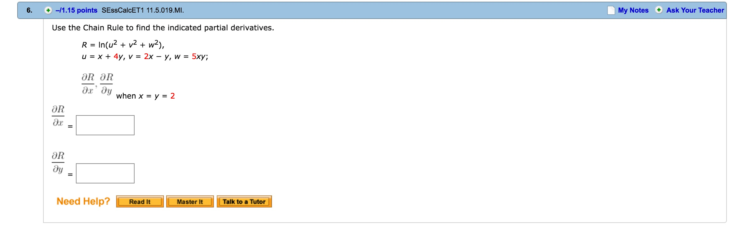 Solved Use the Chain Rule to find the indicated partial