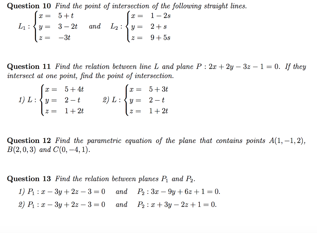 Find the point on sale of intersection