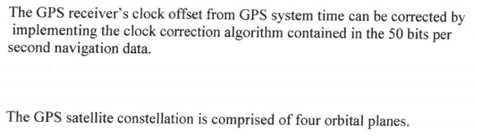 Solved The GPS receivers clock offset from GPS system time | Chegg.com