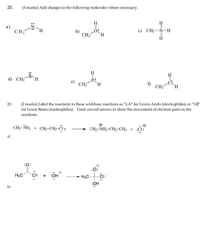 Solved 20 3 Marks Add Charges To The Following Molecules Chegg Com   PhpVsqJ9r 