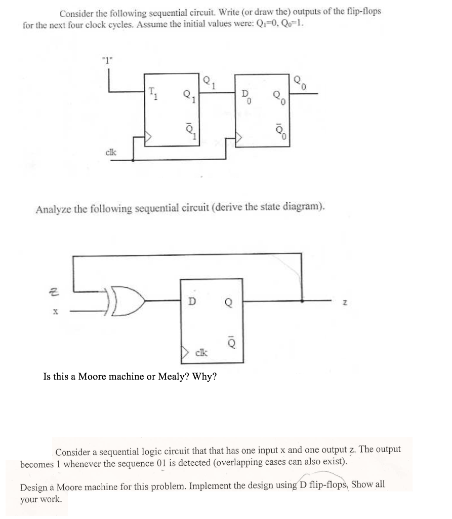 Solved Consider The Following Sequential Circuit. Write (or | Chegg.com