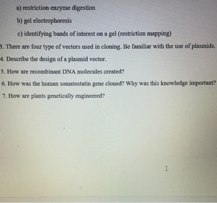 Solved restriction enzyme digestion gel electrophoresis | Chegg.com