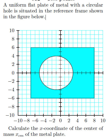 Solved A uniform flat plate of metal with a circular hole is | Chegg.com