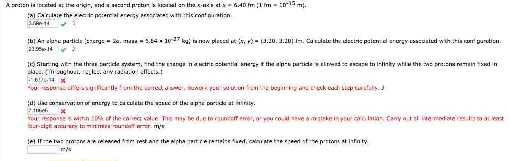 Solved A proton is located at the origin, and a second | Chegg.com