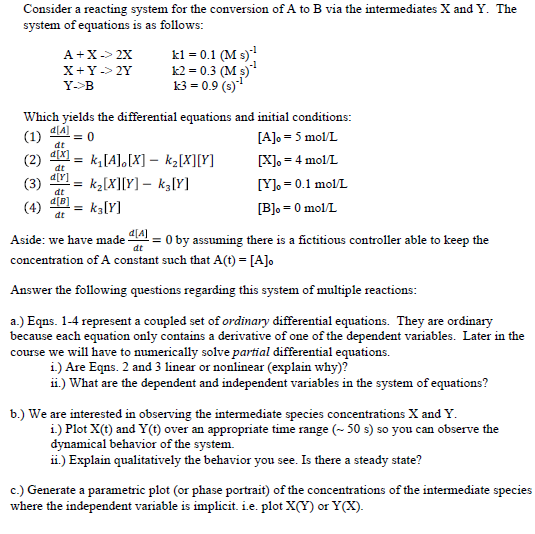 Solved 4. Chemical Reaction Engineering: Please Provide | Chegg.com