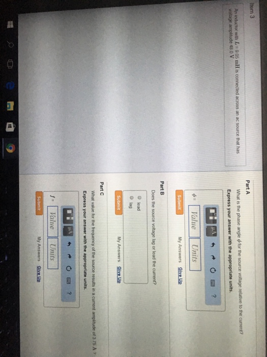 Solved An inductor with L = 9.05 mH is connected across an