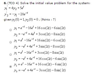 Solved Solve the initial value problem for the system: y'_1 | Chegg.com