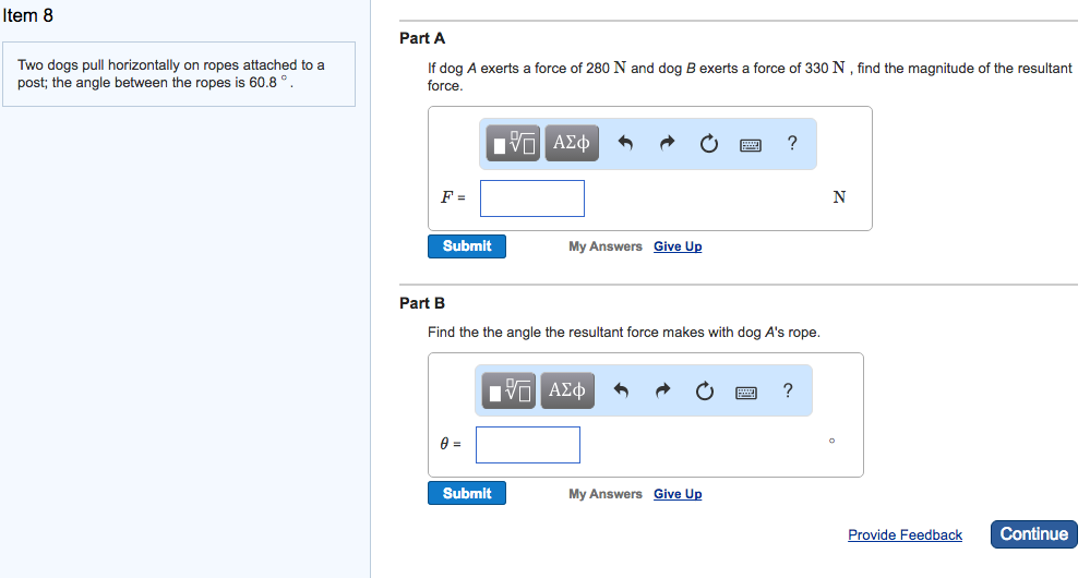 Solved Two dogs pull horizontally on ropes attached to a
