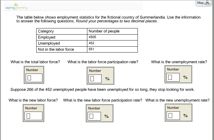 Solved Map Pling The Table Below Shows Employment Statistics | Chegg.com