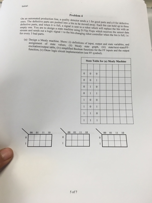 Solved Initial: Problem 4 On an automated production line, a | Chegg.com