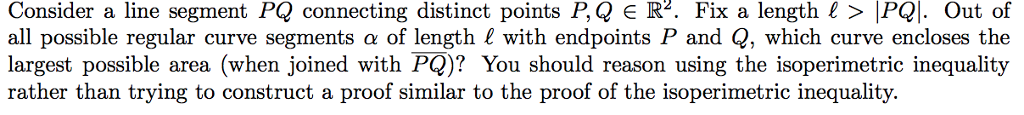 Solved Consider a line segment PQ connecting distinct points | Chegg.com
