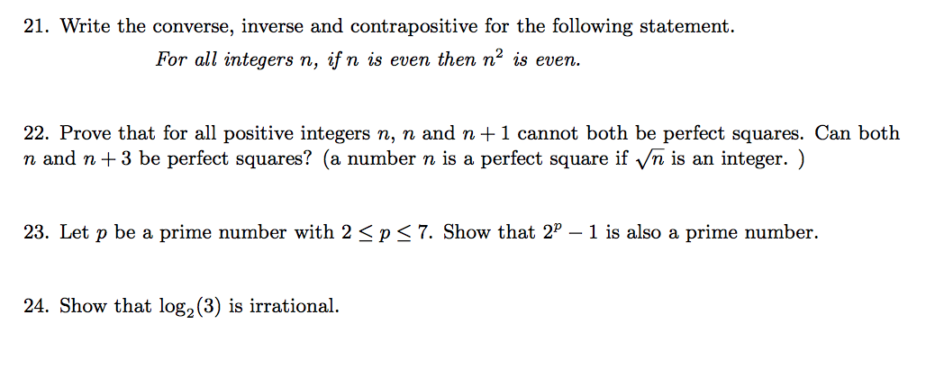 Solved Write The Converse, Inverse And Contrapositive For | Chegg.com