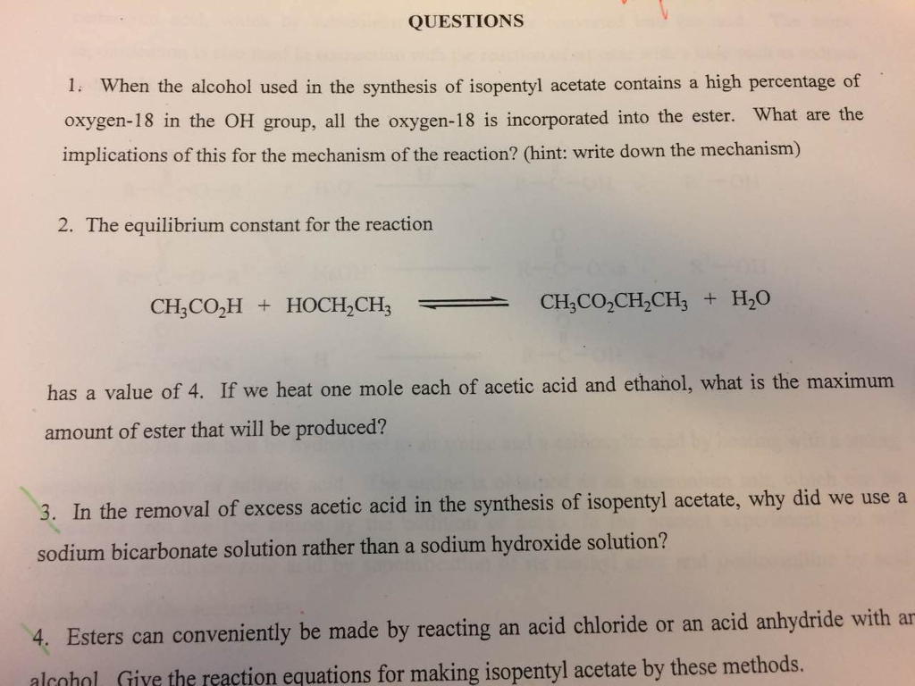 isopentyl acetate synthesis essay Carboxylic acid and derivatives essays: over 180,000 carboxylic acid and derivatives essays, carboxylic acid and derivatives term synthesis of isopentyl acetate. isopentyl acetate synthesis essay Carboxylic acid and derivatives essays: over 180,000 carboxylic acid and derivatives essays, carboxylic acid and derivatives term synthesis of isopentyl acetate.